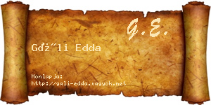 Gáli Edda névjegykártya
